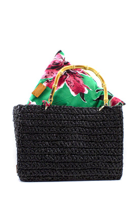 Shopper Venere rafia nera Chica