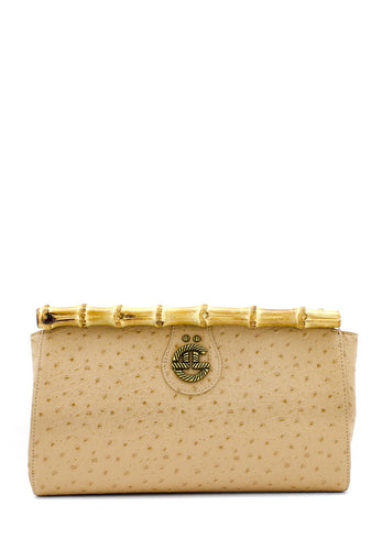 Pochette camel manico bamboo Gaelle paris