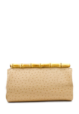 Pochette camel manico bamboo Gaelle paris