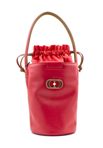 Borsa a mano Harvey cuoio e corallo La Carrie