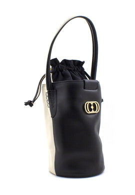 Borsa a mano Harvey panna e nera La Carrie