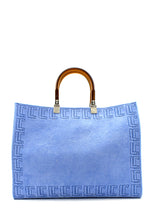 Carica l&#39;immagine nel visualizzatore di Gallery, Shopping bag Cell spugna celeste La Carrie