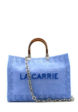 Carica l&#39;immagine nel visualizzatore di Gallery, Shopping bag Cell spugna celeste La Carrie