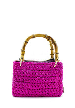 Carica l&#39;immagine nel visualizzatore di Gallery, Mini borsa Meteora rafia fucsia Chica