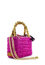 Carica l&#39;immagine nel visualizzatore di Gallery, Mini borsa Meteora rafia fucsia Chica
