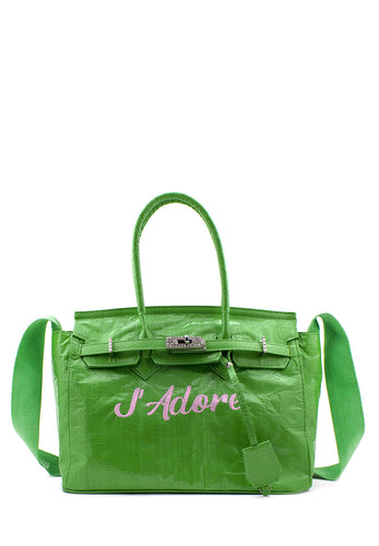 Borsa a mano recycle verde Mia Bag