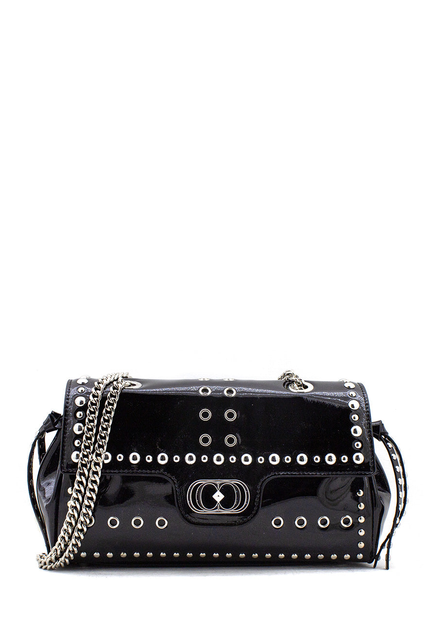 Borsa baguette Mistress vernice nera La Carrie