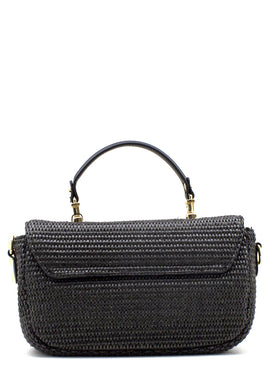 Borsa in rafia Firefly nera La Carrie
