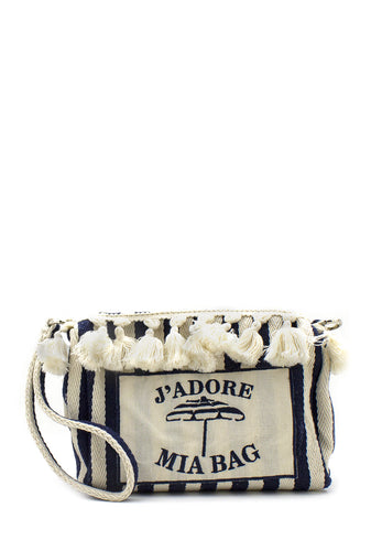 Beauty in canvas righe blu Mia Bag