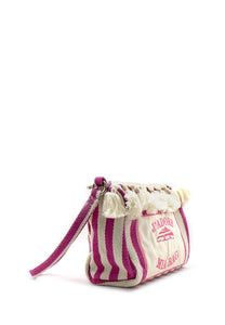 aaaaaBeauty in canvas righe fucsia Mia Bag
