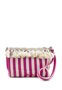 aaaaaBeauty in canvas righe fucsia Mia Bag