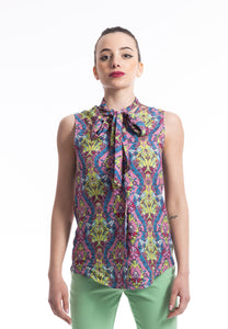 aaaaaBlusa con fiocco multicolor Gaelle Paris