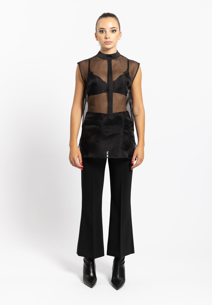 Camicia organza nera Silence Limited