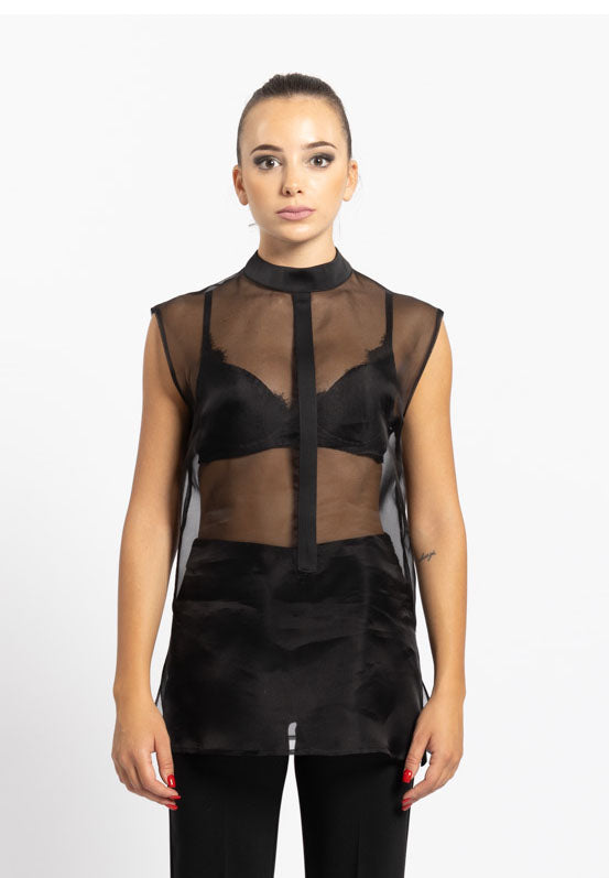 Camicia organza nera Silence Limited