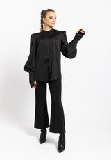Camicia Elis nera satinata Silence Limited