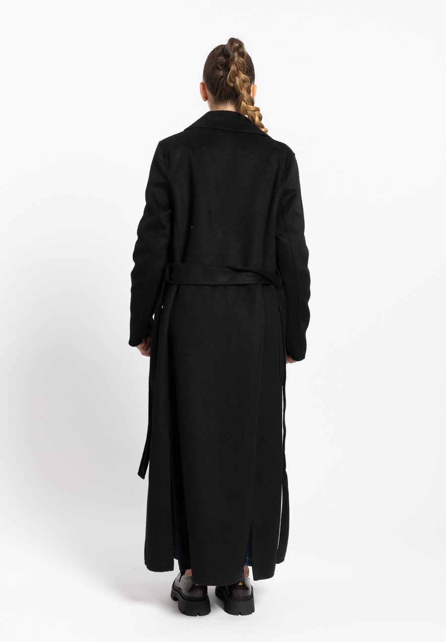 Cappotto Huanpo lungo a vestaglia nero KOCCA