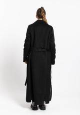 Cappotto Huanpo lungo a vestaglia nero KOCCA