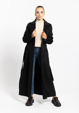 Cappotto Huanpo lungo a vestaglia nero KOCCA
