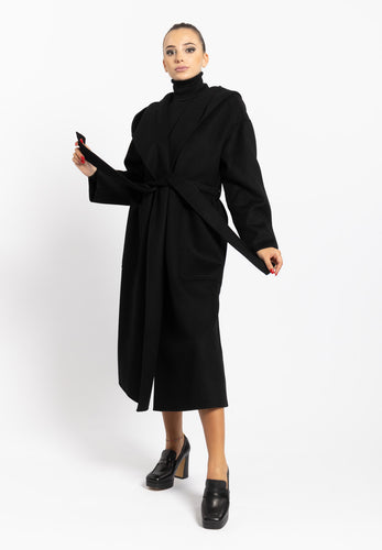 Cappotto a vestaglia nero Vicolo
