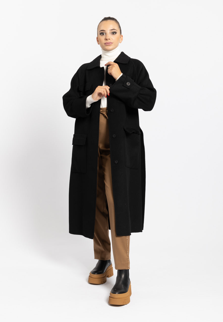 Cappotto nero con tasche Vicolo
