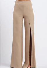 Pantalone beige con spacco Silence Limited