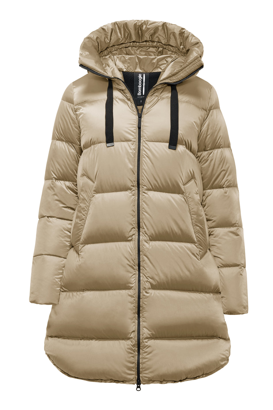 Piumino Lungo beige Bomboogie Geneva Donna – Imbottito 90% Piuma, Windproof