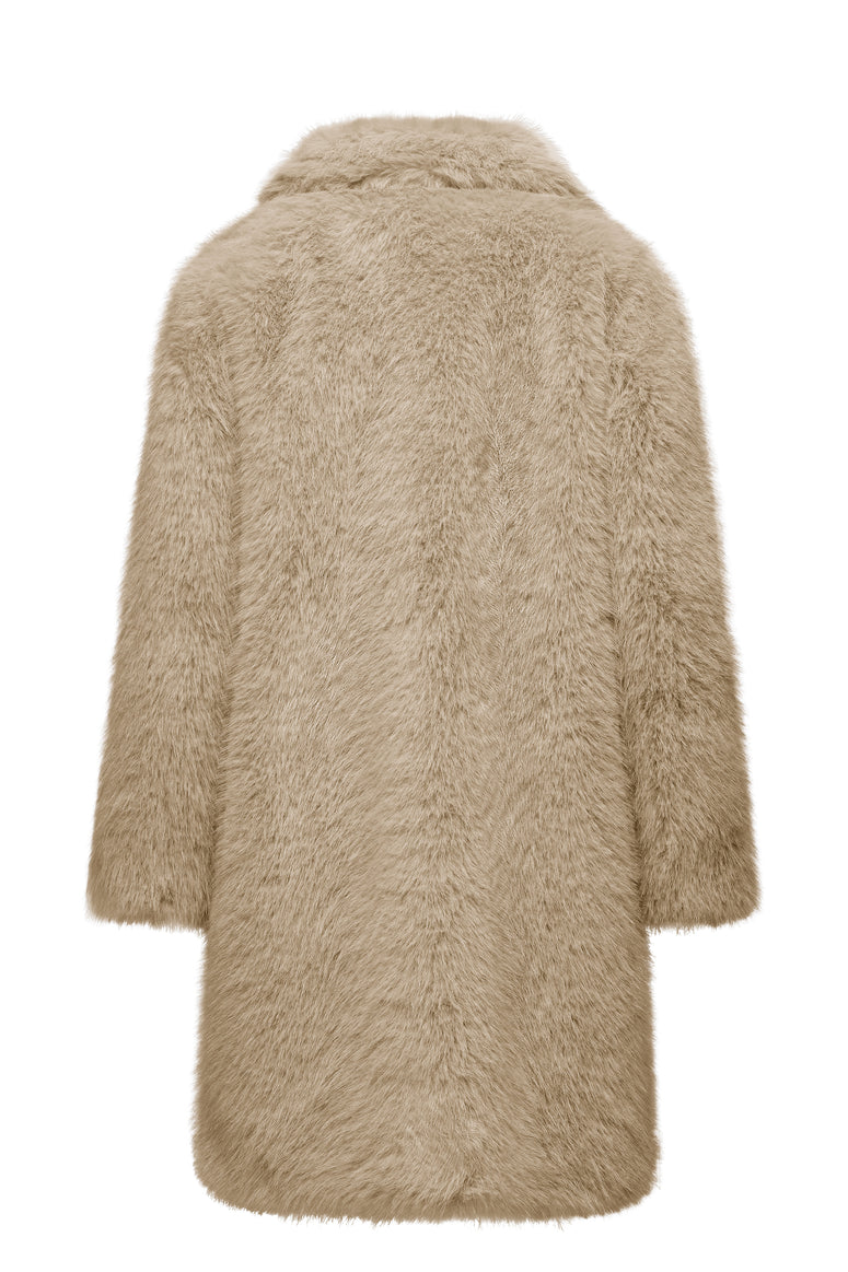 Cappotto lungo in pelliccetta sintetica – Bomboogie | Pelo lungo, linea slim