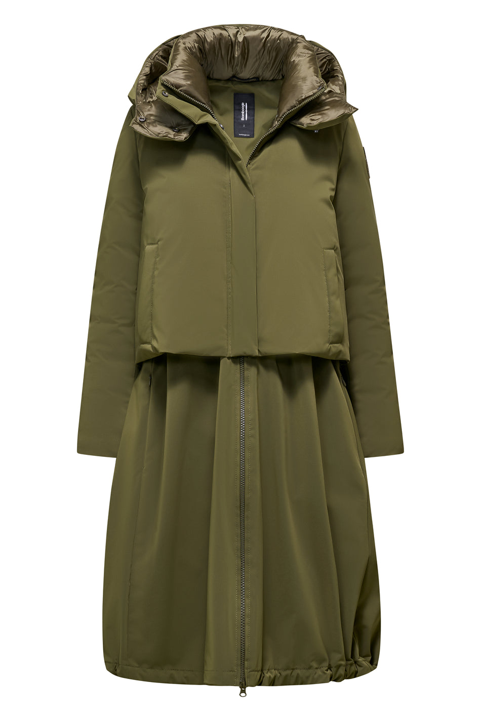 Parka Lungo Comfy Verde Bomboogie – Cappuccio, Tessuto Tecnico & Heat Retention