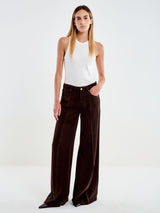 Jeans Donna Vicolo Madison Wide Leg Fondente in 100% Lyocell – Pantaloni Denim Fluidi a Gamba Larga con Pieghe