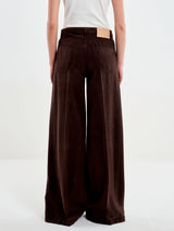 Jeans Donna Vicolo Madison Wide Leg Fondente in 100% Lyocell – Pantaloni Denim Fluidi a Gamba Larga con Pieghe