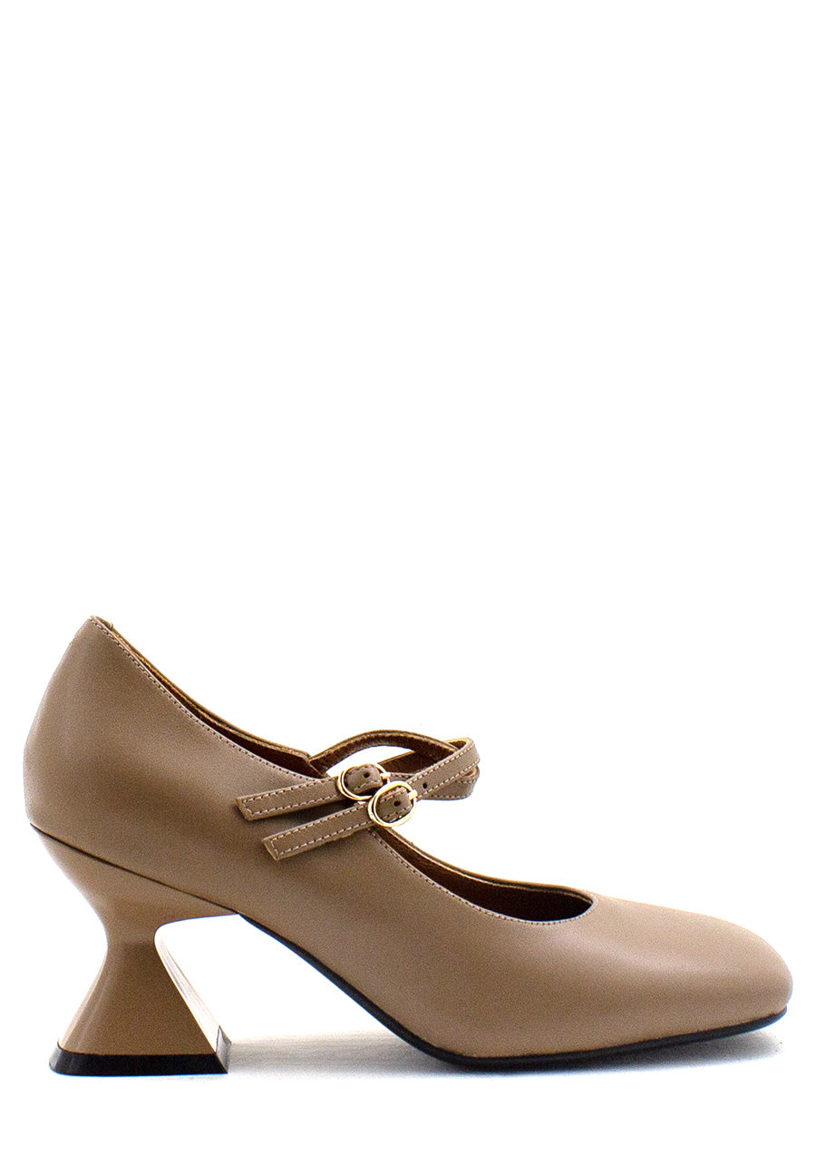 Décolleté taupe con cinturini Emanuelle Vee