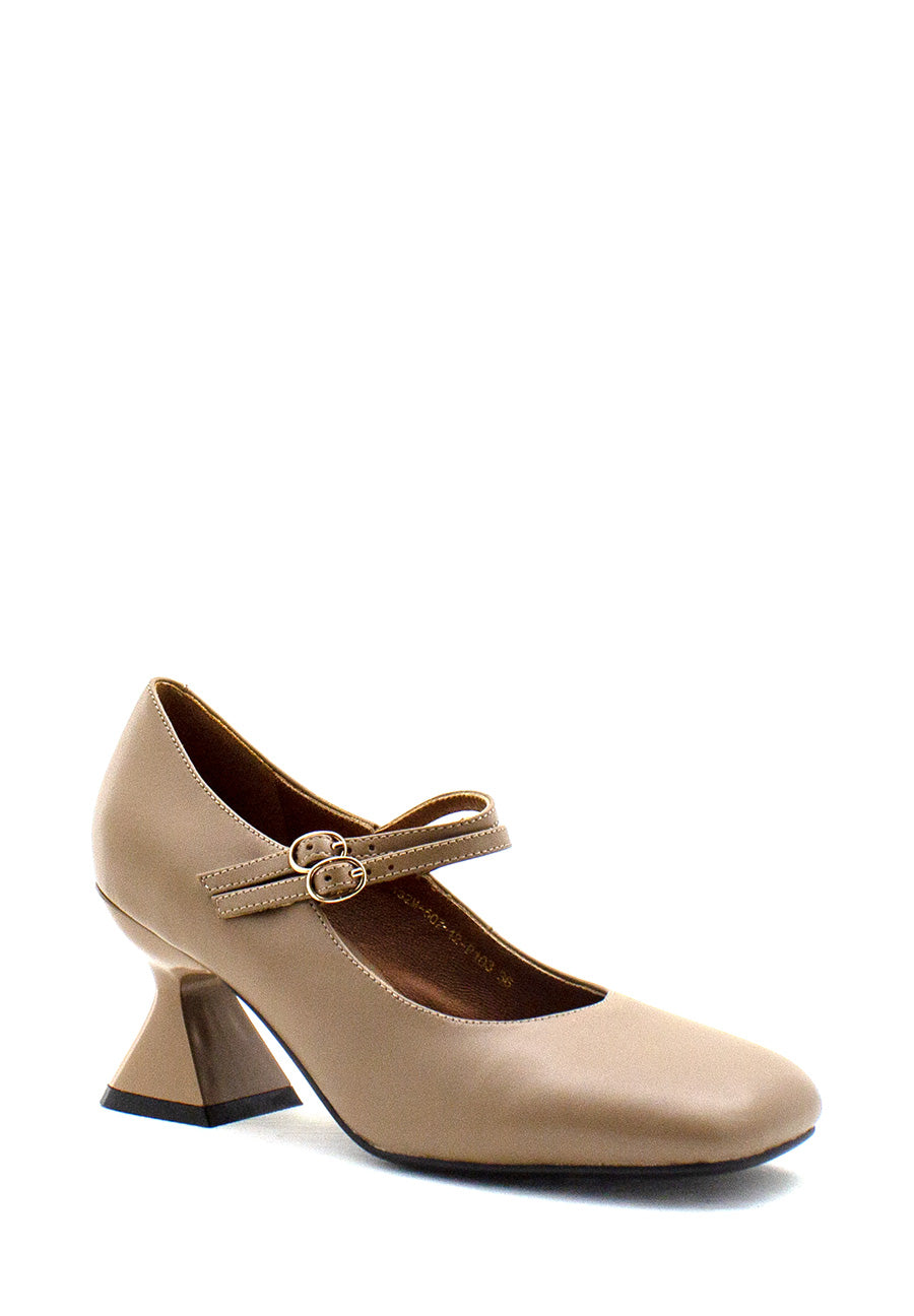 Décolleté taupe con cinturini Emanuelle Vee