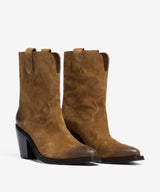 Stivali Texani Donna ASH Jester Chestnut in Camoscio Marrone – Boots Western con Tacco