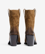 Stivali Texani Donna ASH Jester Chestnut in Camoscio Marrone – Boots Western con Tacco