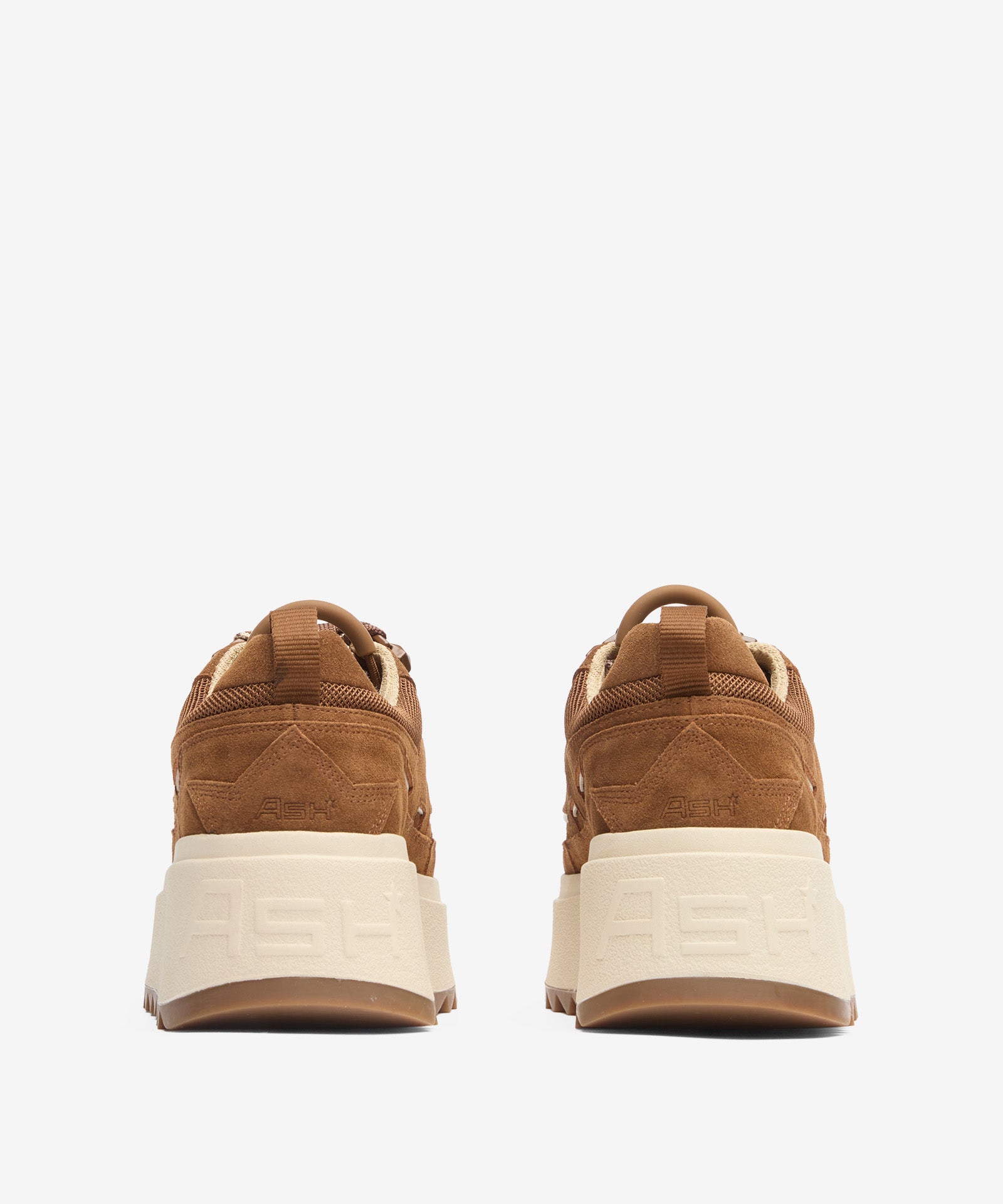 Sneakers Platform Donna ASH Movie Chestnut in Camoscio e Tessuto Marrone – Scarpe Chunky