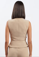 Gilet doppiopetto beige Silence Limited