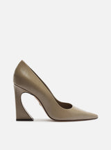 Décolleté Grigie da Donna in Pelle Arezzo – Scarpin Eleganti con Tacco Geometrico 10 cm
