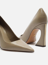 Décolleté Grigie da Donna in Pelle Arezzo – Scarpin Eleganti con Tacco Geometrico 10 cm