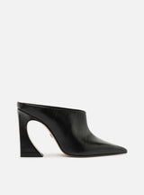 Mule Nere da Donna in Pelle Testurizzata Arezzo – Sabot Eleganti con Tacco Svasato 10 cm