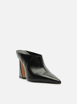 Mule Nere da Donna in Pelle Testurizzata Arezzo – Sabot Eleganti con Tacco Svasato 10 cm