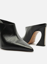 Mule Nere da Donna in Pelle Testurizzata Arezzo – Sabot Eleganti con Tacco Svasato 10 cm
