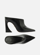 Mule Nere da Donna in Pelle Testurizzata Arezzo – Sabot Eleganti con Tacco Svasato 10 cm