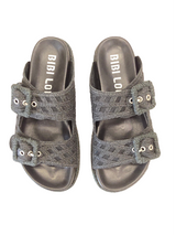 Ciabatta Dalila, doppia fascia in macrame nero BIbi Lou
