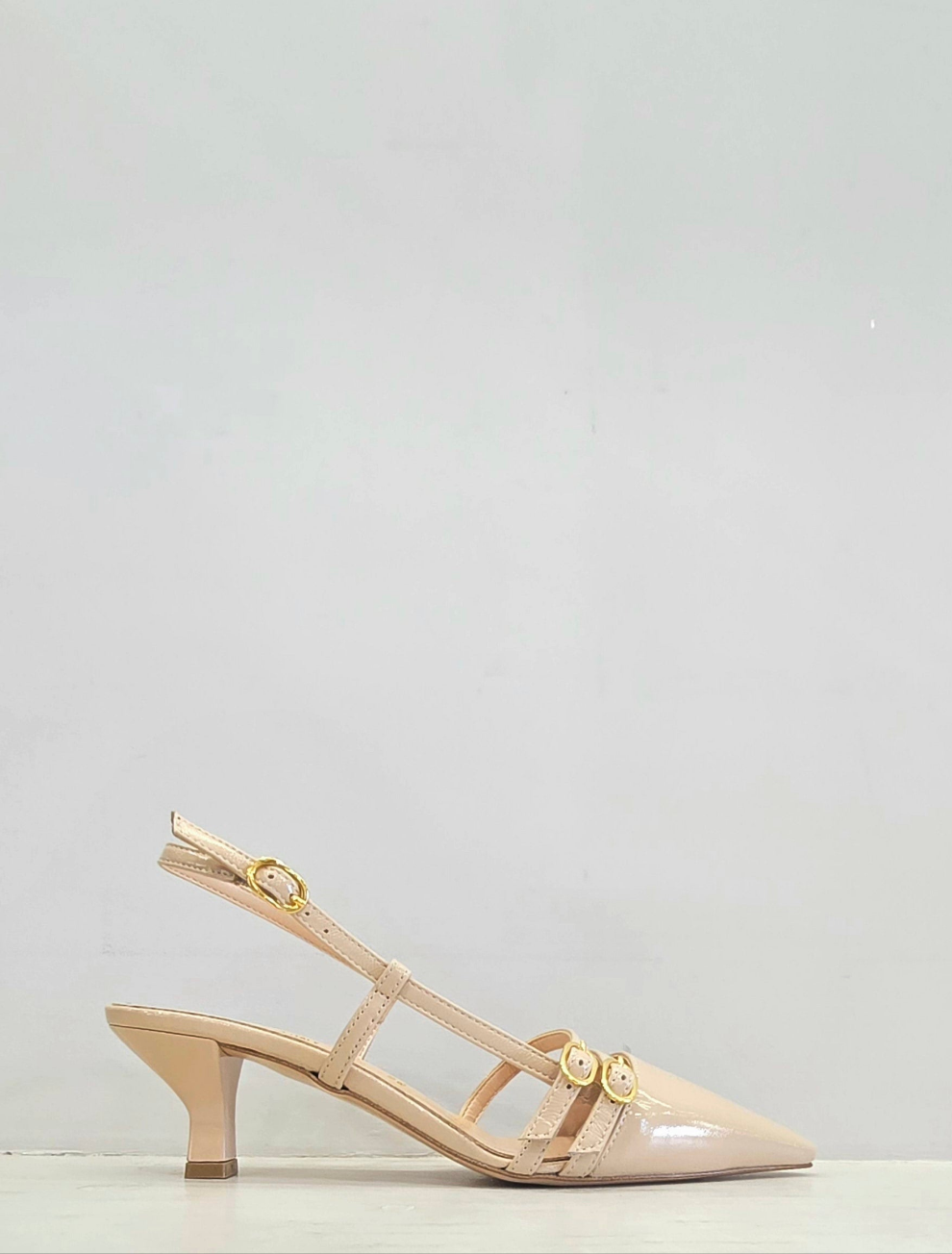 Slingback  rosa in vernice Bianca Di