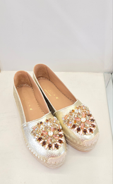 Espadrilles oro con accessorio prezioso Fiorina