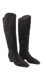 Stivale texano, gambale alto in camoscio marrone Ash