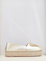 Espadrilles oro con accessorio prezioso Fiorina