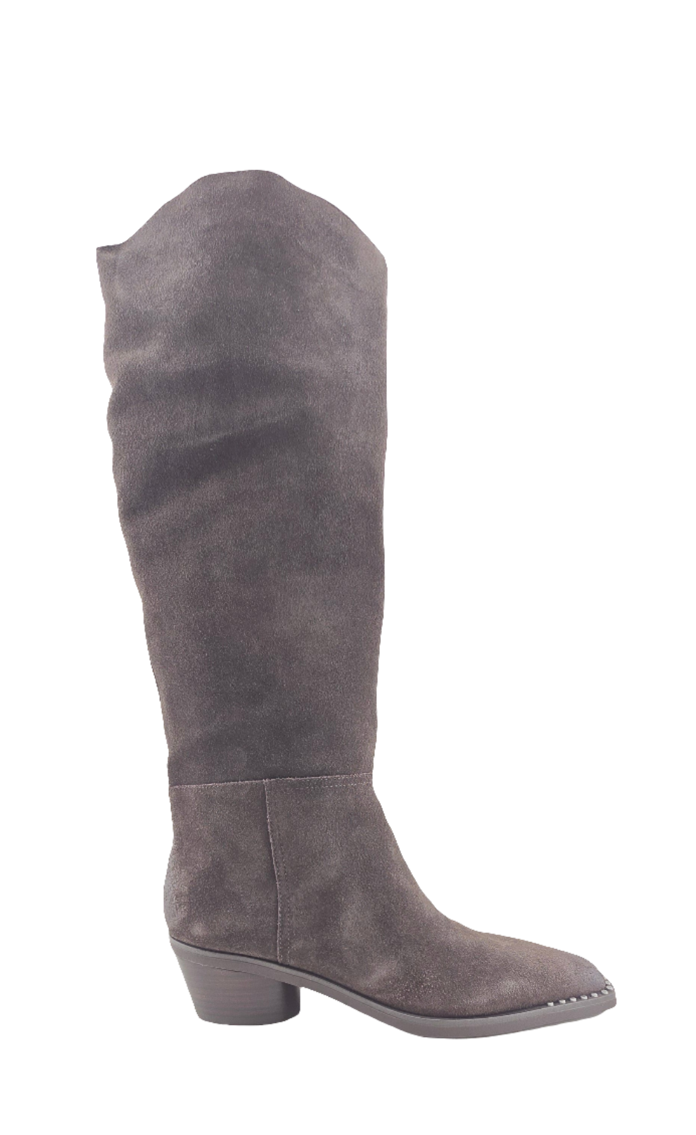 Stivale texano, gambale alto in camoscio marrone Ash