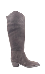 Stivale texano, gambale alto in camoscio marrone Ash