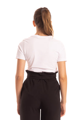 T-shirt bianca con logo in perline Gaelle Paris
